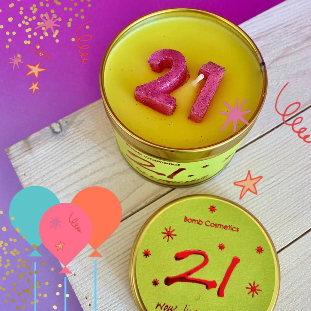 Bomb Cosmetics 21st Birthday Tin Candle Extra Image 1